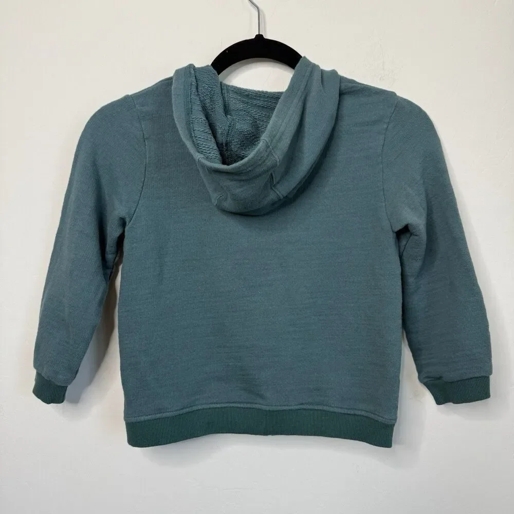 Me & Henry Kids 6/7 Years Teal Blue Dog Logo Zip Up Hoodie Jacket Outdoor Play